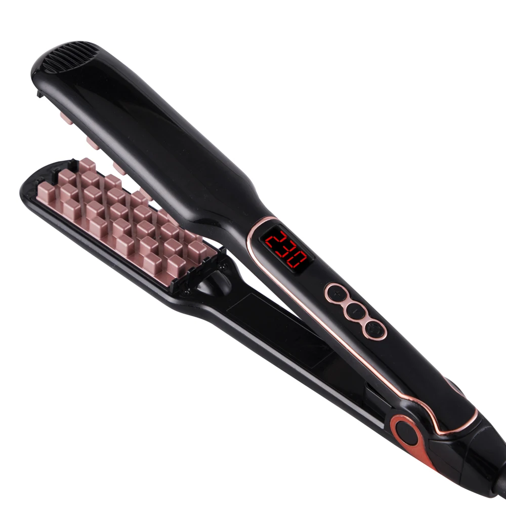 Classic 1 1/2 Inch Volumizing Hair Iron Hair Straightener Brush Comb 2 in 1 Hair Straightener Comb Crimper Waves Corn Brushes 5