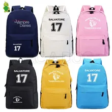 Дневники вампира, рюкзак, модные школьные сумки для подростков, для мальчиков и девочек, одноцветные дорожные сумки через плечо, женский, мужской рюкзак для ноутбука