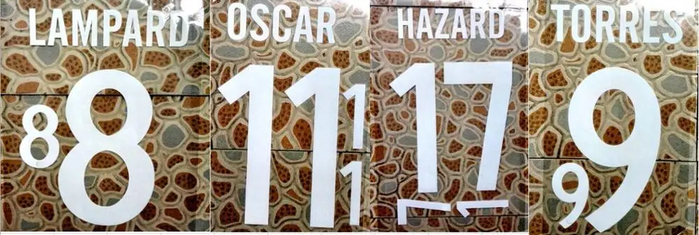 

white LAMPARD OSCAR HAZARD TORRES MATA nameset patch badge