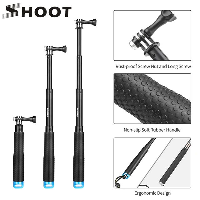 US $8.49 SHOOT Portable Selfie Stick Extend Monopod for GoPro Hero 8 7 5 Black Xiaomi Yi 4K Sjcam M10 Sj8 Ek