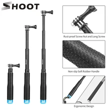 SHOOT Portable Selfie Stick Extend Monopod for GoPro Hero 7 6 5 Black Session Xiaomi Yi 4K Sjcam Sj4000 Eken H9 Camera Accessory shoot 19 49cm portable selfie stick extend monopod for gopro hero 7 5 6 session xiaomi yi 4k sjcam sj4000 sj5000 eken h9 camera