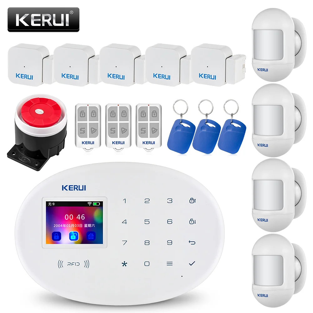 

KERUI W20 New Model Wireless Security Burglar Alarm System Phone APP RFID Card Control For Home GSM850 / 900/1800 / 1900MHz