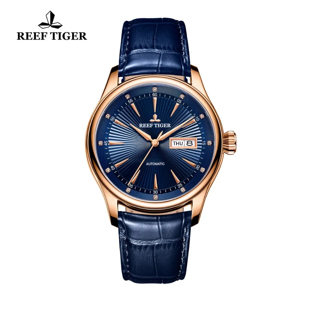 Новинка Риф Тигр/РТ классические брендовые часы с датой день розовое золото автоматические часы для мужчин RGA8232
