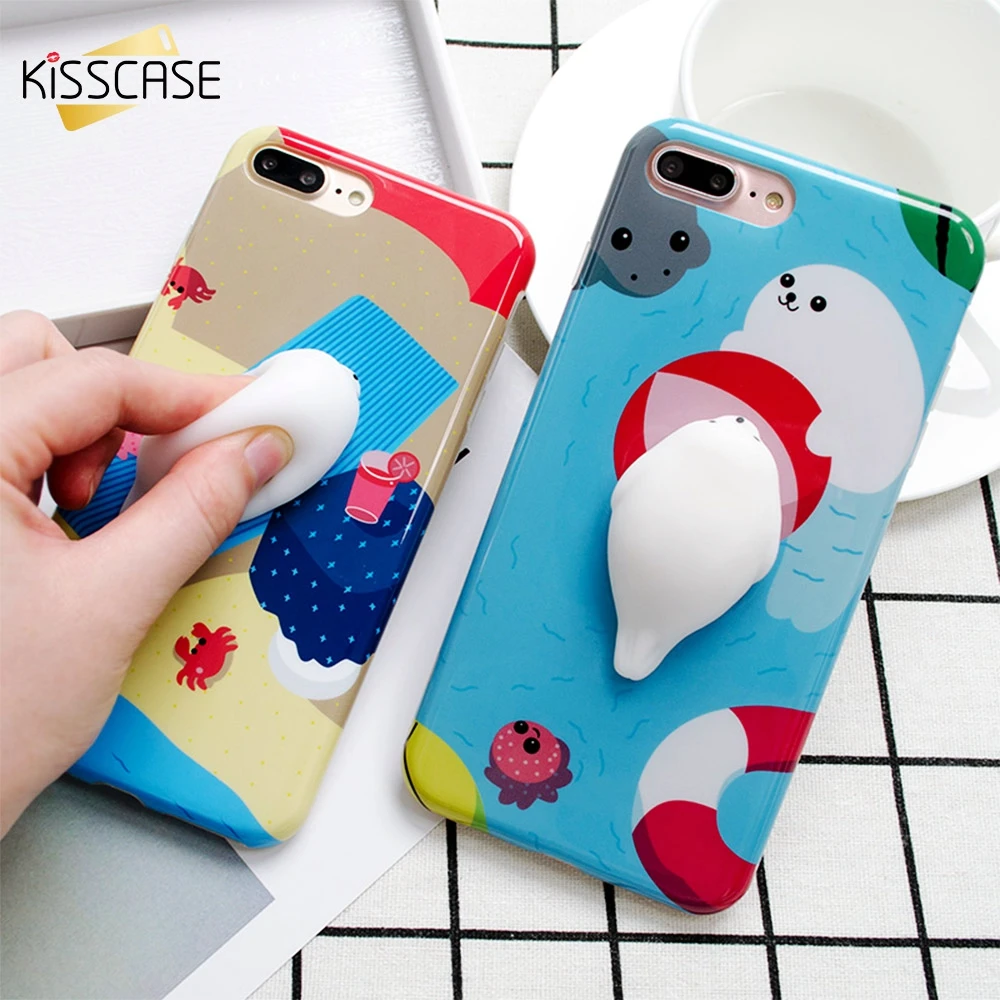KISSCASE Cartoon 3D Cat Squishy Phone Cases For iphone 7 Case iphone 6 6S 7 Plus Case Cat Claw ...