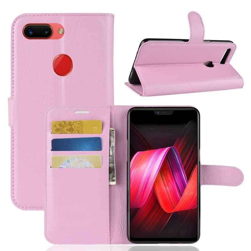 Oppo R15 Dream Mirror Pro деловой кошелек личи из искусственной кожи чехол книжка откидная