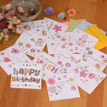 

5pcs Creative Openwork Greeting Card Flower Butterfly Birthday Greeting Card Mini Thank You Card Envelope Set