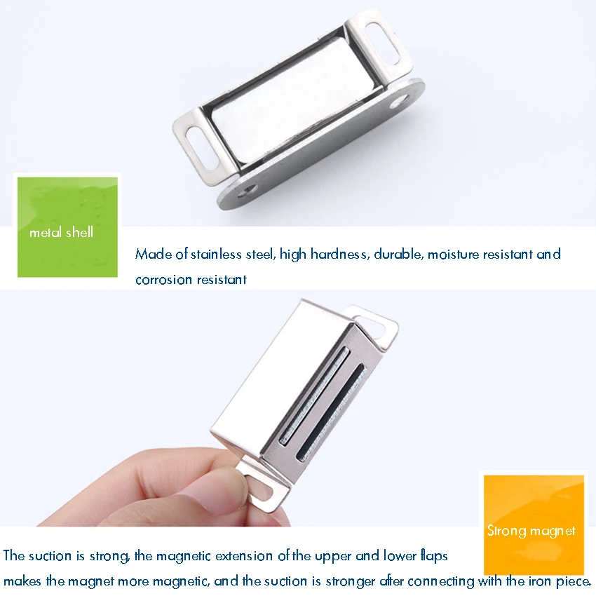 Stainless Steel Magnetic Door Catch, Heavy Duty Magnet Latch Cabinet Catches for Cabinets Shutter Closet Furniture Door