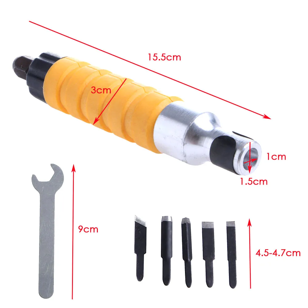 ZREAL Ciseau /à bois Outil de sculpture Tube Mandrin pour perceuse /électrique Tige flexible Plastique Tube+Carving Handle