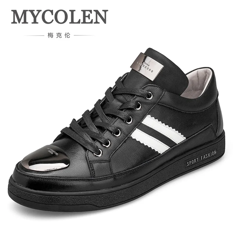 

MYCOLEN 2018 Hot Sale Men Shoes Leather High Quality Fashion Men's Casual Shoes European Style Men Flats Shoes Schoenen Man