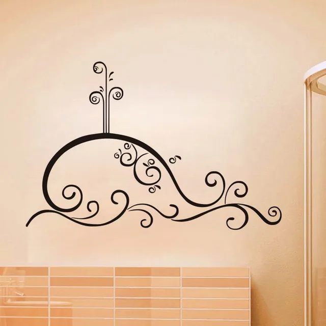 swirl whale outline bath wall sticker pvc removable wall decal waterproof self adhesive wallpaper creative home - Whale Outline swirl whale outline bath wall sticker pvc removable wall decal waterproof self adhesive wallpaper creative home - Whale Outline