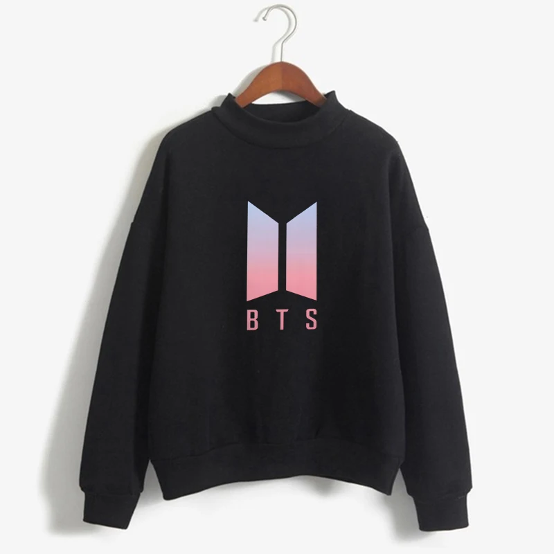 

LUCKFRIDAYF BTS Korean Women's Turtleneck Hoodie Sweatshirt Hoodies Streetwear Hip hop Bunny Youth Cadet Jimin Clothes