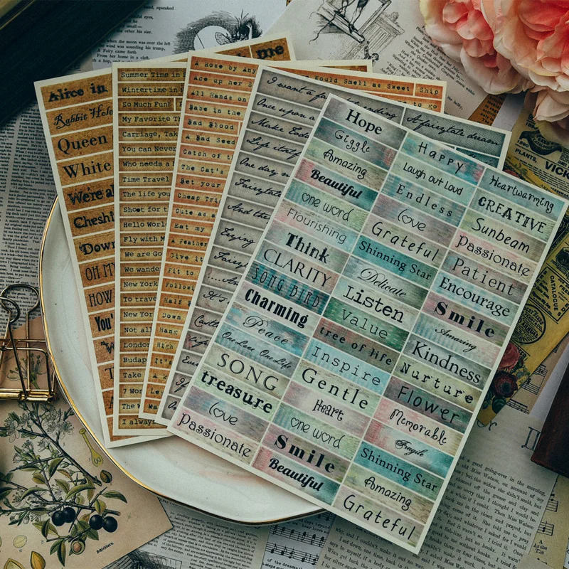 

YPP CRAFT Vintage Style Words Stickers for Scrapbooking Happy Planner/Card Making/Journaling Project
