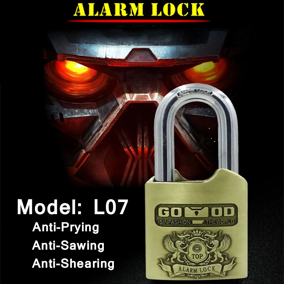 DAYTECH Alarm Padlock Siren for Gates/Lockers/Dormitory/Factory Security Door Lock 120dB Anti-Theft Security Alarm Waterproof