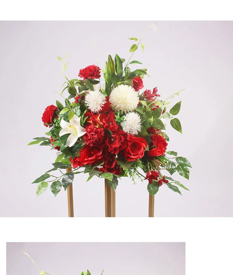 Подгонка 1 м пион искусственный ряд цветов arranment центральные+ 40 см Шелковый цветочный шар Декор для свадебной арки стола цветок стены