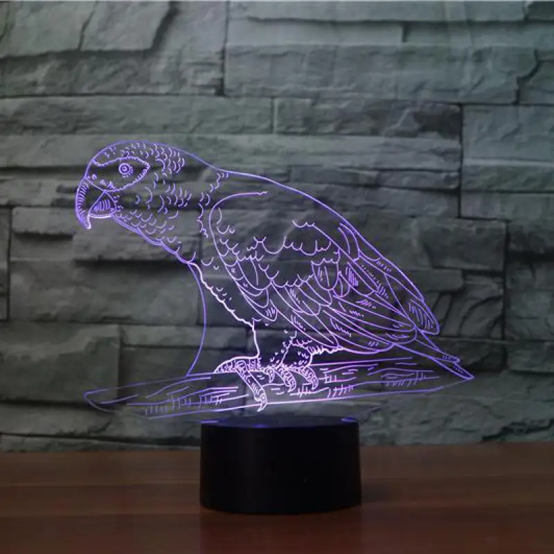 «Птицы» 3d ночной светильник 7 Сменные светодиодные 3D Светильник настольный стол лампаluminaria-де-меса декоративные настольные лампы Usb светодиодный Детский Светильник s лампы