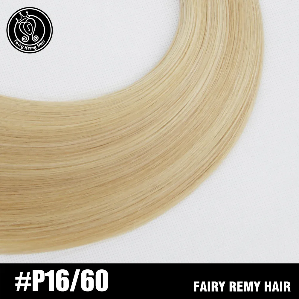 Феи remy волосы 0,8 г/локон 1" Remy плоский кончик кератиновые человеческие волосы расширение европейские натуральные волосы на капсуле fusion волосы 50 s/pac - Цвет: P16-60