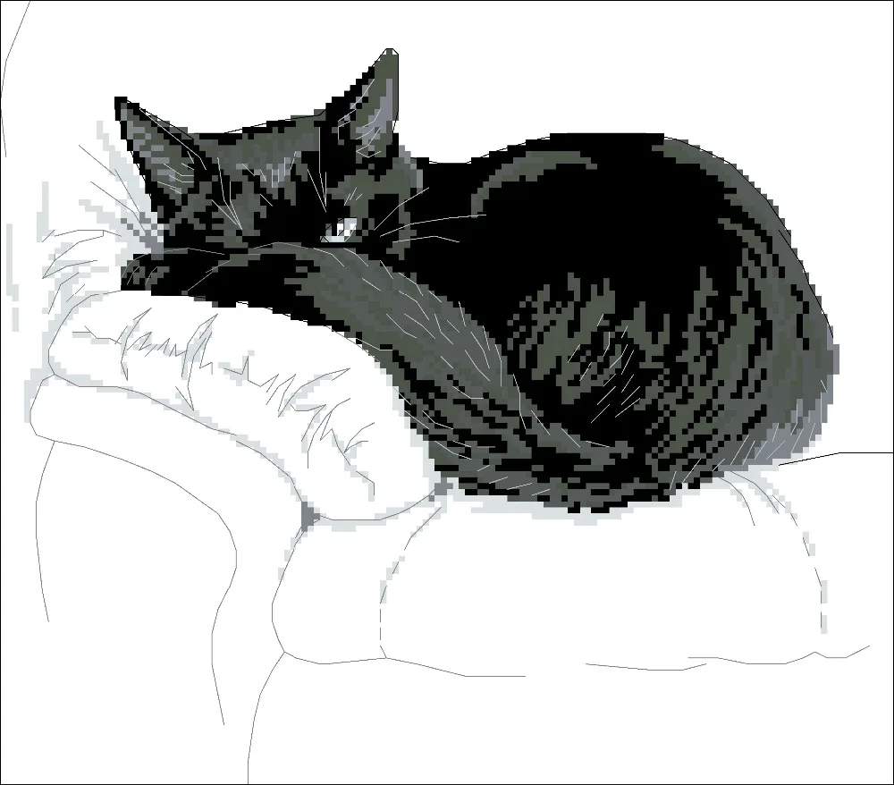 Black cat sofa cross stitch package animal 18ct 14ct 11ct cloth cotton thread embroidery DIY handmade needlework