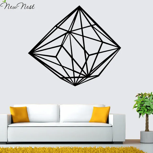 Geometric Diamond Line Wall Decal Vinyl Sticker Home Decor Geometric Diamond Line Wall Decal Vinyl Sticker Home Decor Art Mural Living Room