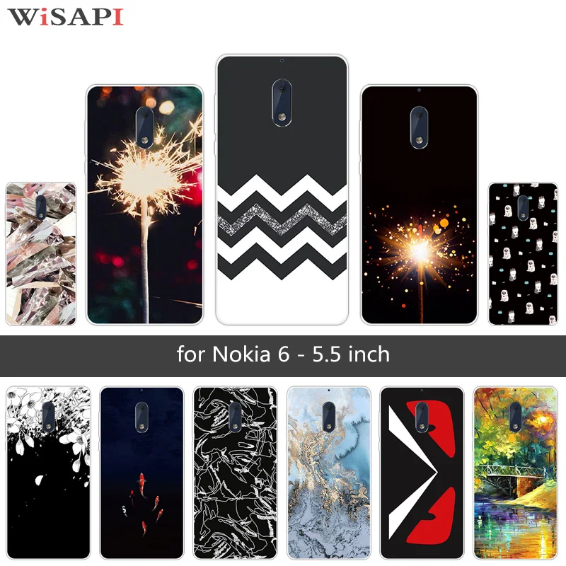 5 &quotдля Nokia 6 задняя крышка Мягкий ТПУ прозрачный силиконовый Темный чехол для Nokia6