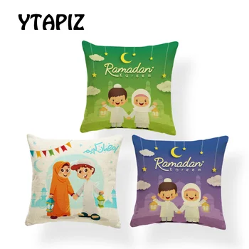 

Islam Ramadan Pillow Set Character Star Moon Lantern Teapot Turkey Fruit Decorative Pillow Home Sofa Cushion Cover Polyester