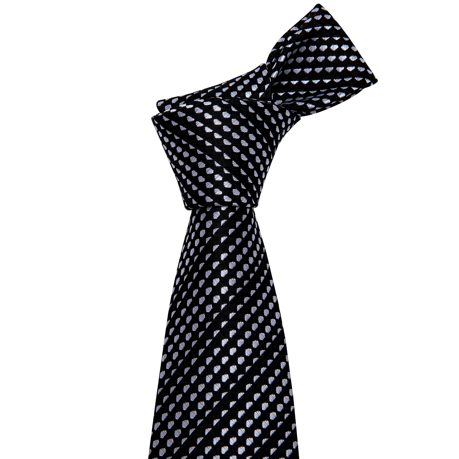 Мужские галстуки в горошек, черный/белый галстук, набор, карманные Квадратные запонки, модный галстук для бизнеса, Свадебный галстук, Барри. Ван FA-5187