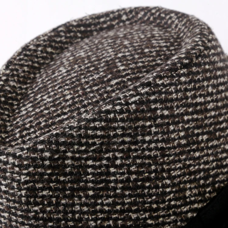 Джазовая шляпа шерстяная текстура Европейский стиль Рыбацкая шапка мужская европейская ткань мягкая мужская шляпа C917