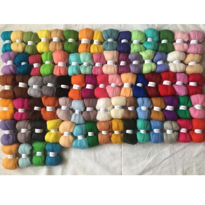 

WFPFBEC 70s felt merino sheep wool needle felting wool roving for needle felted wool 50g 100g 150g 200g 300g Any color number