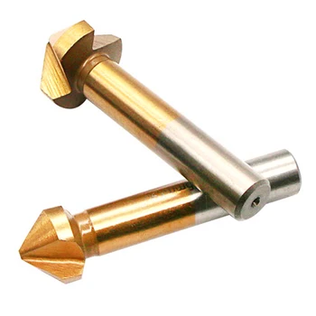 

6pcs/set Chamfering Knife 90 Degree Three-blade Titanium Full-grinding Countersunk Head Woodworking Chamfering Opening Reamer