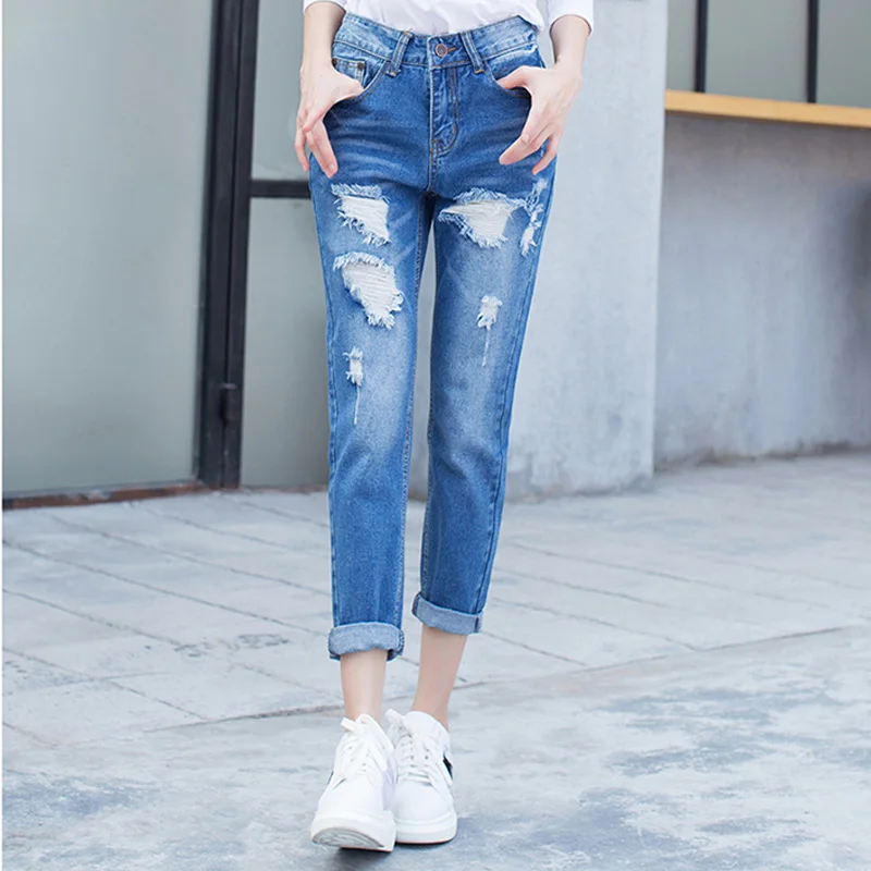 HziriP 2017 Summer Spring Women High Waist Jeans Ladies