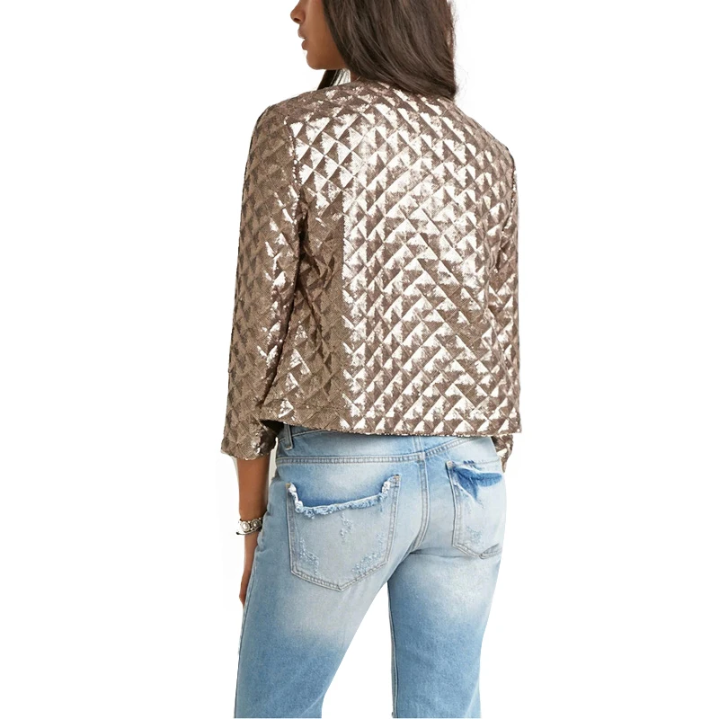 HYH-HAOYIHUI-2016-Brand-New-Spring-Style-Vogue-Lozenge-Women-Gold-Sequins-Jackets-Three-quater-sleeve