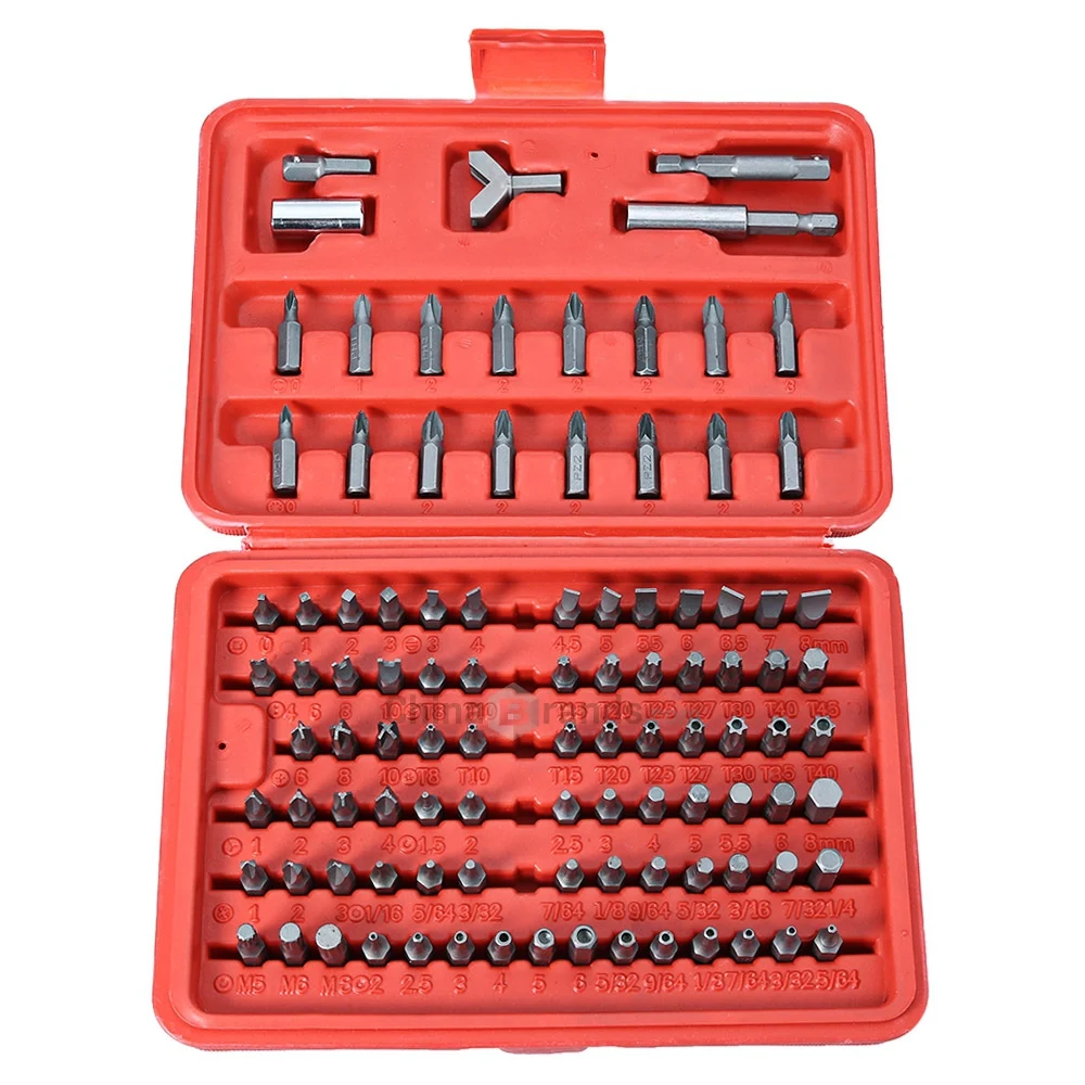 

100pcs Screwdriver Security Bit Set Torx Star Tamper Screws Hex Key Phillips Slotted Tri Wing Bit Screwdriver bit Set