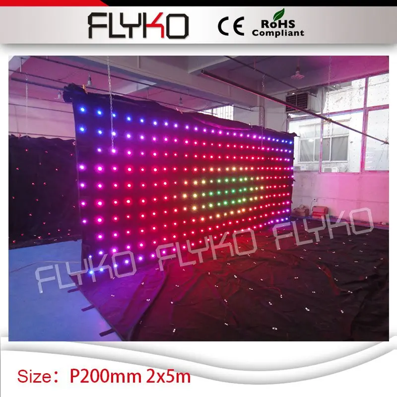 

2*5m ktv club shop decoration P200mm high quality led lighting screen video curtain