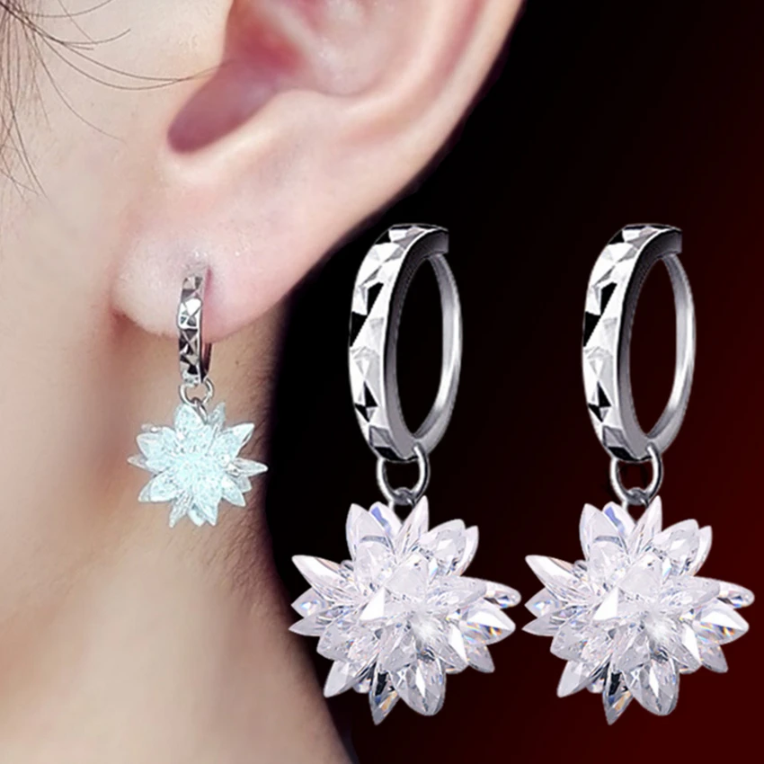 Женские серьги из серебра 925 пробы с камнями|crystal earrings|fashion crystal earringsearrings fashion |