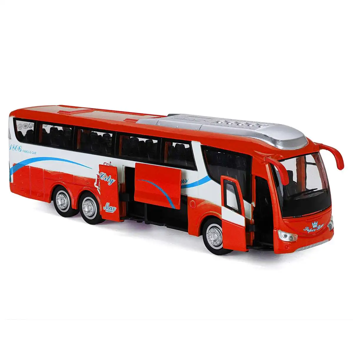 Высокая имитация автобус, транспортное средство модель светодиодный свет масштаб мигающий Звук Игрушка сплав цинка двухэтажный автобус модель игрушка для коллекции подарок