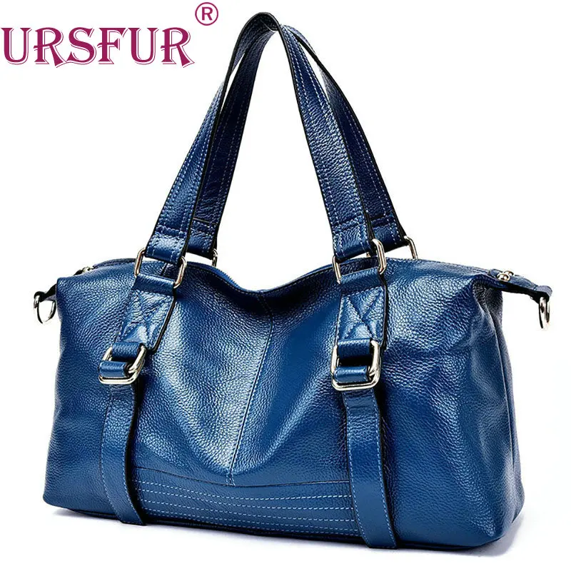

URSFUR Fashion Women Handbag Real Leather Women Bag Large Capacity Tote Bag Big Lady Shoulder Bags Famous Brand Bolsas Feminina