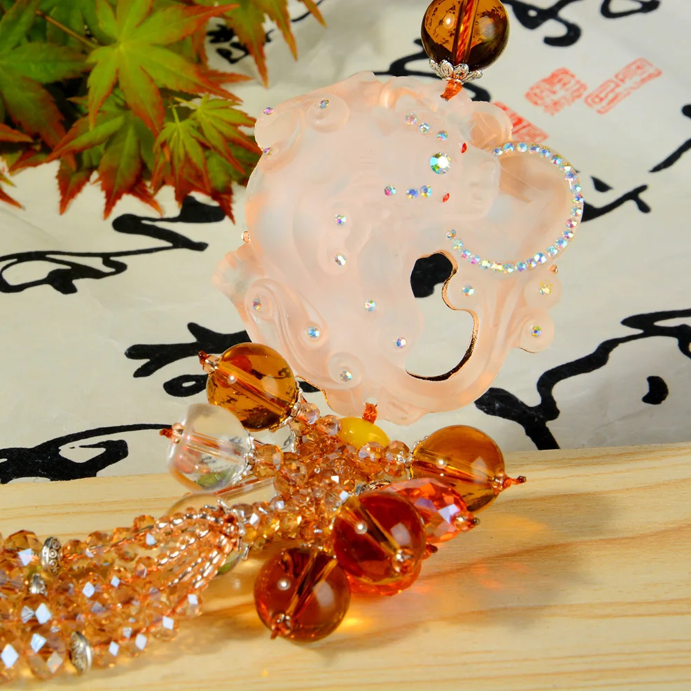 Luxury font b car b font rearview font b mirror b font frosted glazed pendant pendant