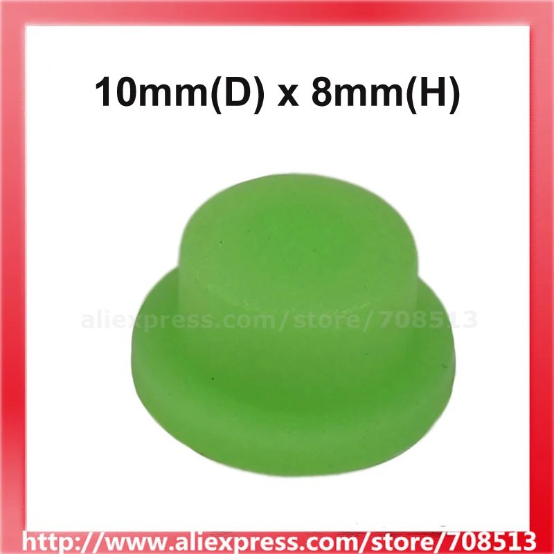 10 мм (D) x 8 мм (H) Светящиеся в темноте силиконовые напальчники-зеленый (10 шт)