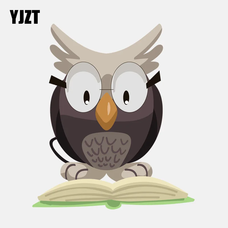 YJZT 13 3 см * 15 2 мультфильм очки книга для чтения Сова ПВХ стикер автомобиля 11