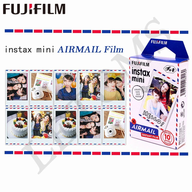 Оригинальная фотобумага Fujifilm 10 листов Instax Mini Airmail для мгновенной печати 8 7s 25 50s 90 9