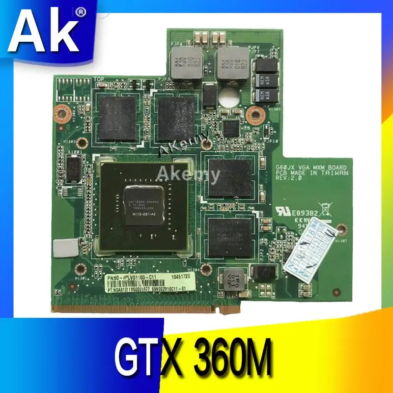

AK High quality For Asus G60JX VGA CARD Graphic Card N11E-GS1-A3 GTS360M GTX 360M 1GB 100% Tested Fast Ship