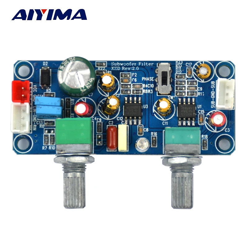 

AIYIMA Low Pass Filter Bass Subwoofer Preamp Amplifier Board Single Power DC 9-32V Preamplifier With Bass Volume Adjustment