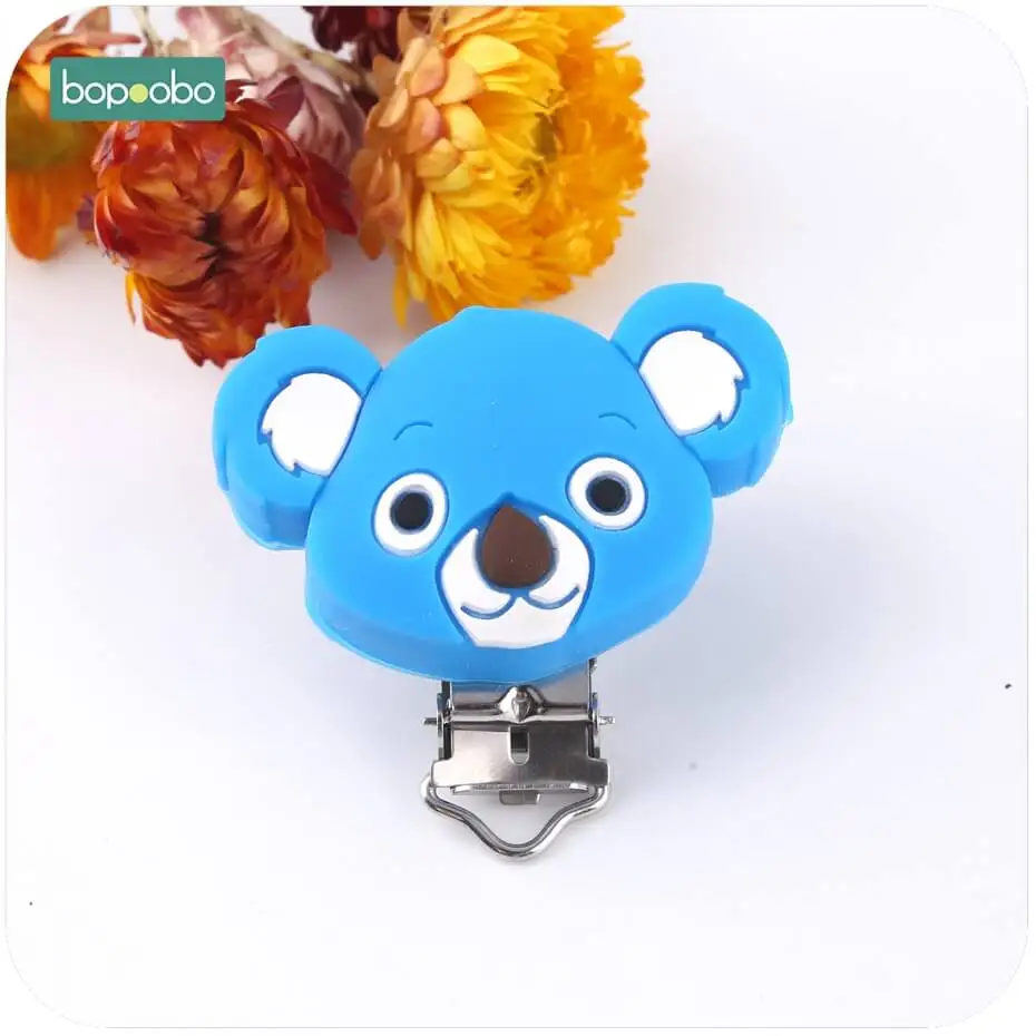 Bopoobo, 1 шт., милая Коала, силиконовая соска, клипса, подарок для ребенка, детский прорезыватель, аксессуары для прорезывания зубов, инструмент «сделай сам», детская игрушка, держатель для соски - Цвет: sky blue koala clip