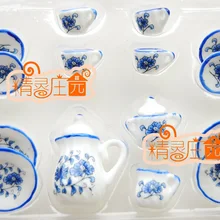 Мини кукольный домик Миниатюрные керамические чайные аксессуары для мини-мебели модели 15