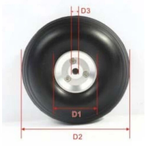 1 пара 3 дюймов/76 мм 5 мм отверстие RC самолет PU колеса с диаметром-литье Алюминиевой Ступицы