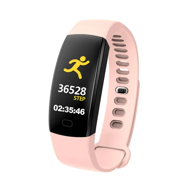 Смарт-Женские часы с браслетом для мужчин F64 фитнес-трекер кровяное давление часы Gps водонепроницаемый Smartband фитнес-мониторы браслет - Цвет: pink