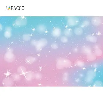 

Laeacco Pink Blue Gradient Light Bokeh Glitters Party Baby Birthday Photography Background Customized Backdrop For Photo Studio