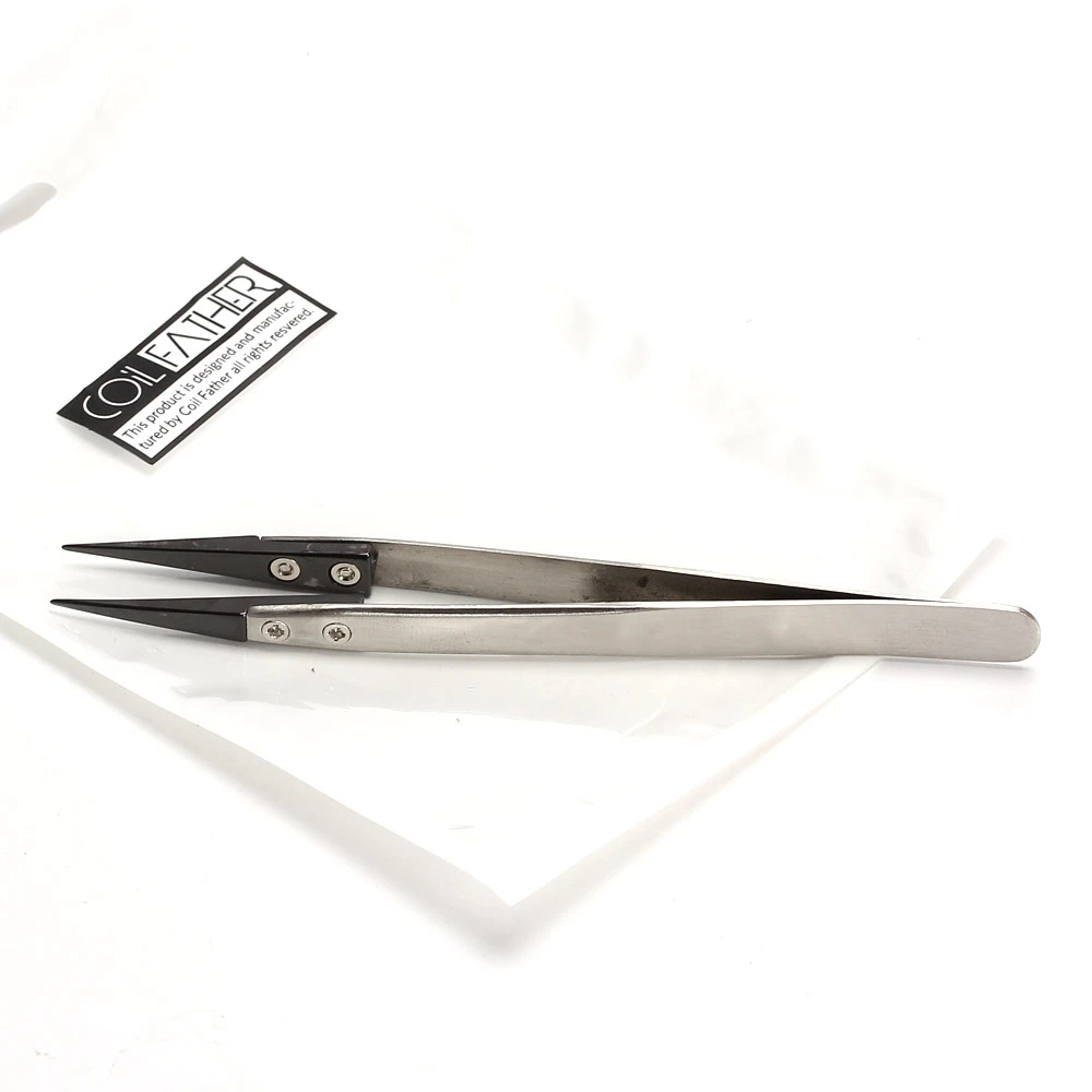 

Coil Father Ceramic Tweezers Non Conductive SS Handle Useful Tool For DIY Building For E Cigarette RDA RDTA Vape Accessories