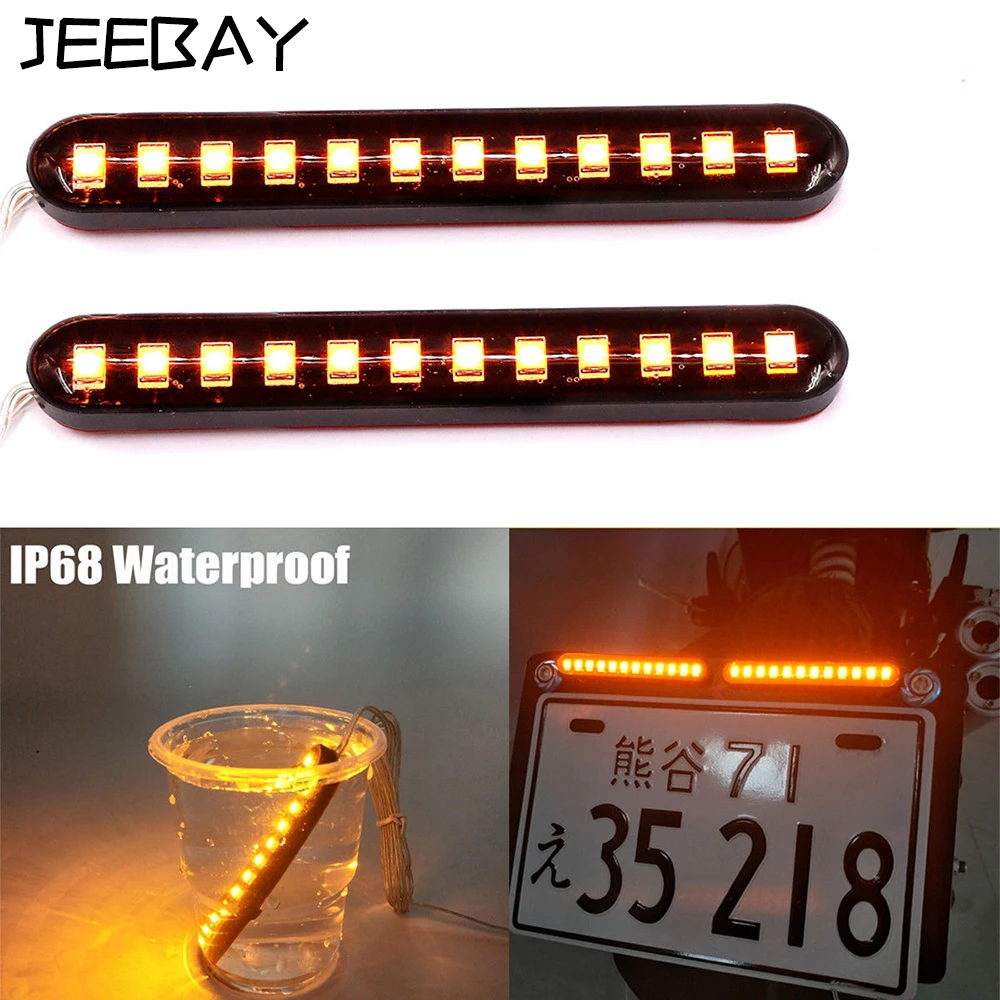 

JEEBAY motorcycle turn signal indicator light flashing motorcycle led blinker 12LED License Plate Light Blinker Stop Turn signal
