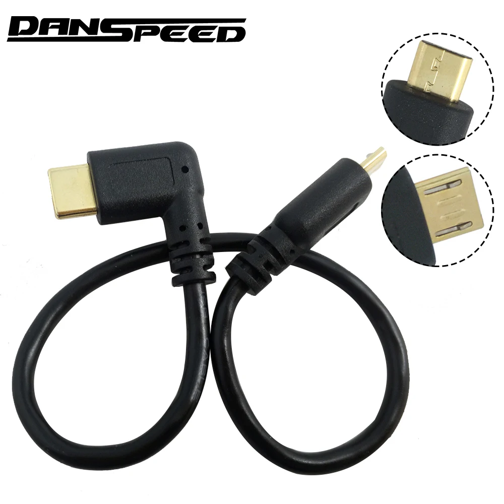 DANSPEED 25 см OTG кабель Micro USB папа к type C папа кабель адаптер угол кабель синхронизации данных зарядное устройство