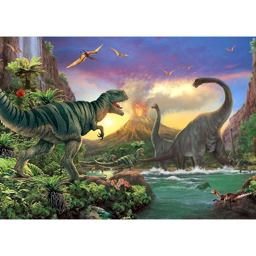 

100% Full 5D Diy Square/Round Daimond Paintings Dinosaur World 3D Diamond Painting Rhinestones Paintings Embroidery Unframed